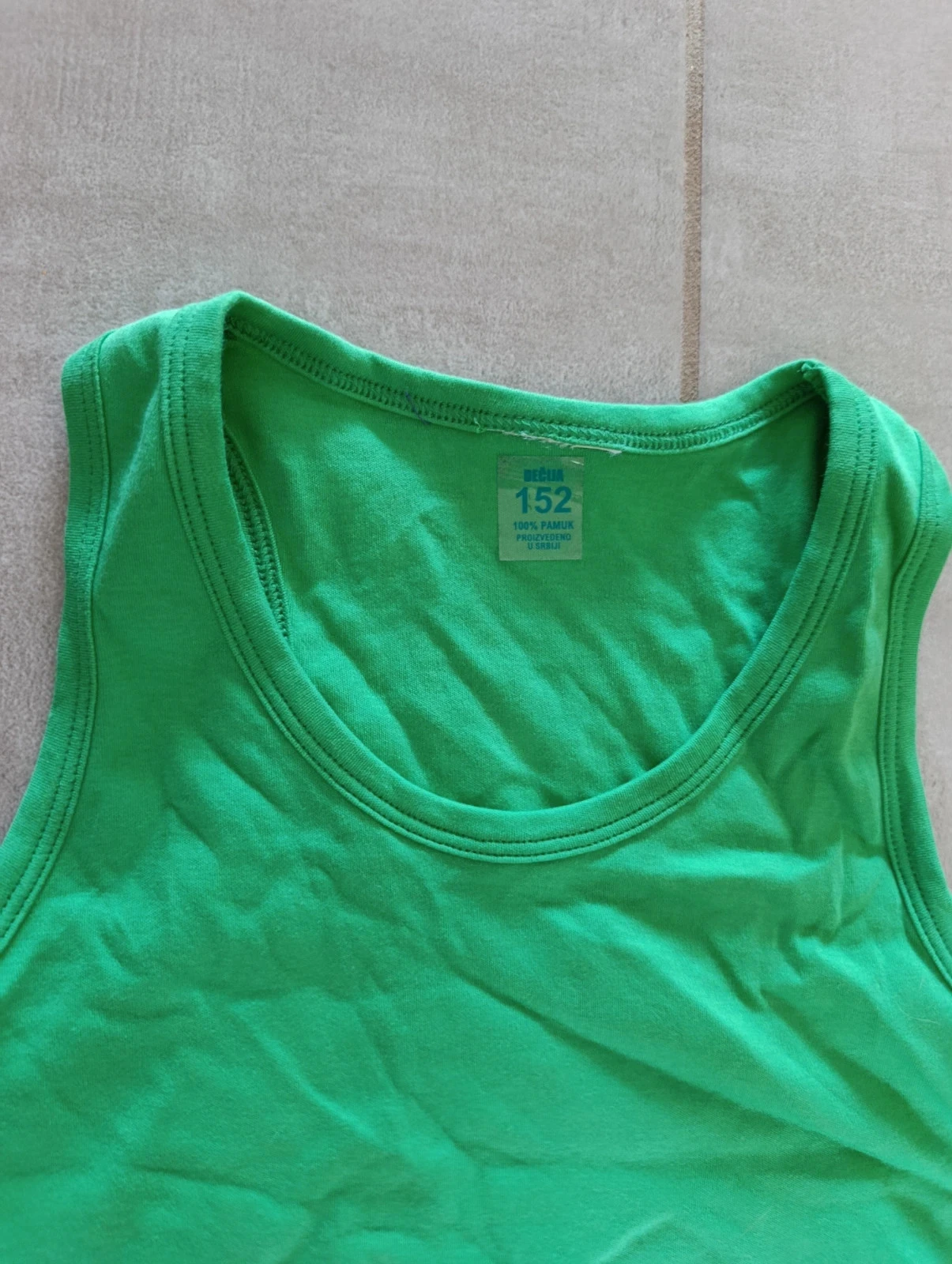 Débardeur vert enfant Decija 152 12 ans 100 % coton – basique – photo 2
